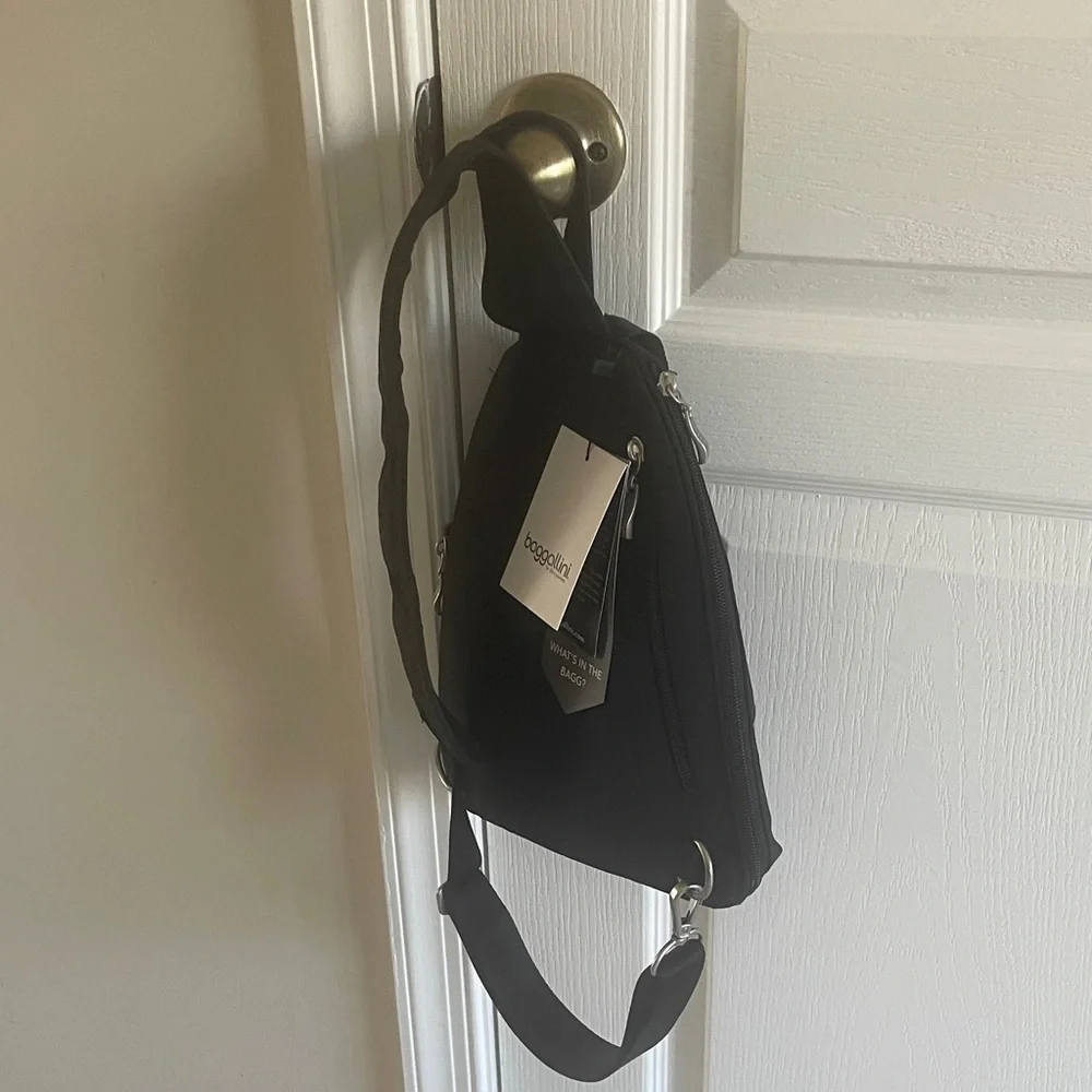 Baggallini Black Crossbody Sling Backpack